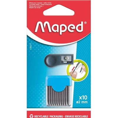 Lápis de reposto Maped para compasso - 10 unid., Blister - Profissional Lápis de reposto Maped para compasso - 10 unid., Blister - Profissional