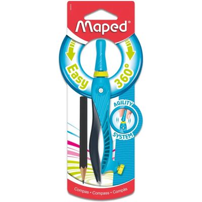 Compas Maped KIDZ 360 - Compas - Assortis - Publicité Compas Maped KIDZ 360 - Compas - Assortis - Publicité