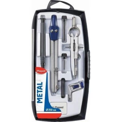 Bussola Maped Modello 197514 - Metallo, Nero/Blu/Metallizzato - 8 pezzi Bussola Maped Modello 197514 - Metallo, Nero/Blu/Metallizzato - 8 pezzi