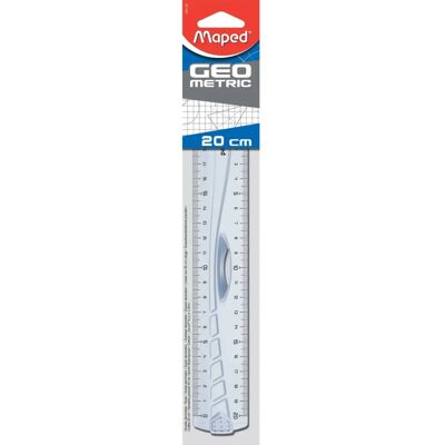 Règle en Plastique Bleu Maped 242120 - 20cm, Poignée Ergonomique Règle en Plastique Bleu Maped 242120 - 20cm, Poignée Ergonomique