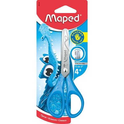 Maped Pulse Linkshandige Schaar - Roestvrij staal, 13cm, Ronde tips Maped Pulse Linkshandige Schaar - Roestvrij staal, 13cm, Ronde tips