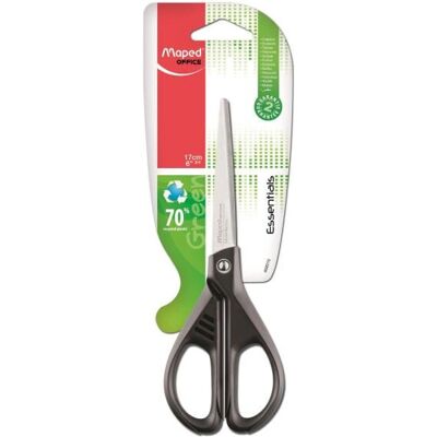 Forbici da Ufficio Essenziali Verde Maped - Acciaio Inox, 17cm, Manici Simmetrici Forbici da Ufficio Essenziali Verde Maped - Acciaio Inox, 17cm, Manici Simmetrici