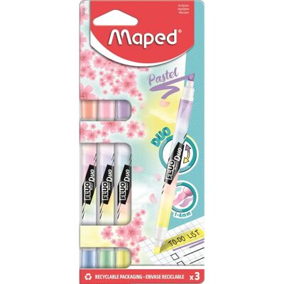 Maped Pastell Duo Textmarker Pack - 3 Stifte Maped Pastell Duo Textmarker Pack - 3 Stifte