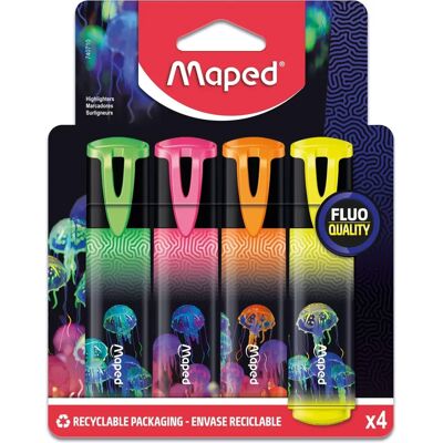 Maped Deepsea Paradise Textmarker - Biseautée, 4 Stk Maped Deepsea Paradise Textmarker - Biseautée, 4 Stk