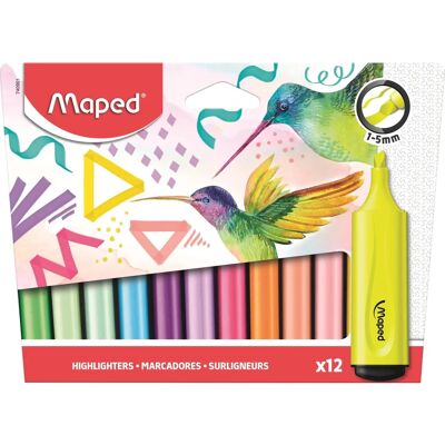 Maped Textmarker Fluo'peps Classic, 12er Kartonetui - Hochlighter Maped Textmarker Fluo'peps Classic, 12er Kartonetui - Hochlighter