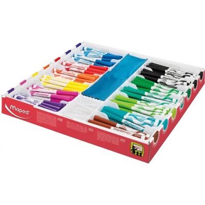 Maped FEAS Markerset - 168 pennor, 12 färger Maped FEAS Markerset - 168 pennor, 12 färger