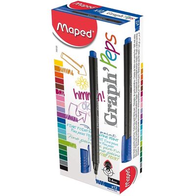 Maped 749120 Stylo Feutre Ultra Fin Bleu - 1 pièce - Publicité Maped 749120 Stylo Feutre Ultra Fin Bleu - 1 pièce - Publicité
