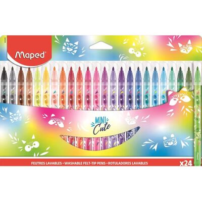 Maped Étui 24 Feutres Mini Couleurs - Publicité Maped Étui 24 Feutres Mini Couleurs - Publicité