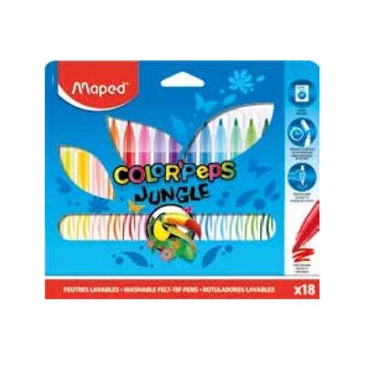 Maped Modèle 845421 Feutre - Moyen, 18 Couleurs Maped Modèle 845421 Feutre - Moyen, 18 Couleurs