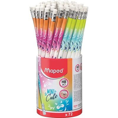 Maped Mini Cute Trójkątny Ołówek z Gumką HB - 72 szt Maped Mini Cute Trójkątny Ołówek z Gumką HB - 72 szt