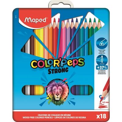 Maped Modèle - Crayons de couleur - 18 couleurs - Solide et Triangulaire - Publicité Maped Modèle - Crayons de couleur - 18 couleurs - Solide et Triangulaire - Publicité