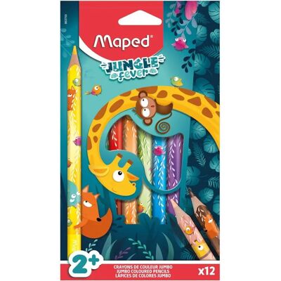 Maped Jungle Fever Buntstifte - Jumbo, 12 Stück Maped Jungle Fever Buntstifte - Jumbo, 12 Stück