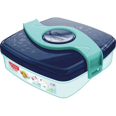 Maped PICNIK Boîte à goûter Bleue - 0,52L, Couvercle amovible, Compatible lave-vaisselle - Lunch Box - Publicité Maped PICNIK Boîte à goûter Bleue - 0,52L, Couvercle amovible, Compatible lave-vaisselle - Lunch Box - Publicité