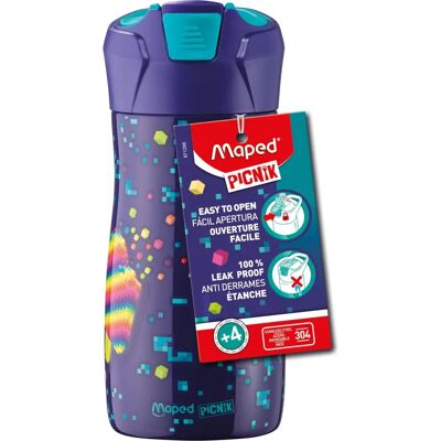 Maped Pixel Party Trinkflasche - Edelstahl, auslaufsicher Maped Pixel Party Trinkflasche - Edelstahl, auslaufsicher