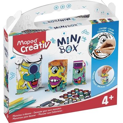 Mini creatief kunstspeelgoed Maped - 3 papieren monsters + markers + stickers - Creatief plezier Mini creatief kunstspeelgoed Maped - 3 papieren monsters + markers + stickers - Creatief plezier