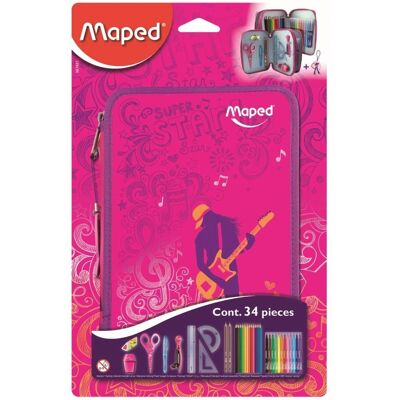 Trousse Maped - Ciseaux, Règle, Compas - Fournitures Scolaires Trousse Maped - Ciseaux, Règle, Compas - Fournitures Scolaires