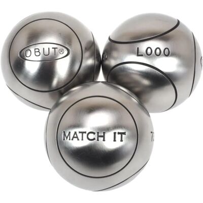 Obut Match It Petanque Boules - Edelstahl, 74mm, FIPJP-zugelassen Obut Match It Petanque Boules - Edelstahl, 74mm, FIPJP-zugelassen