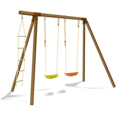 Ensemble de Terrain de Jeu en Bois Marron Harmonieux - Équipement de Jeux - Publicité Ensemble de Terrain de Jeu en Bois Marron Harmonieux - Équipement de Jeux - Publicité