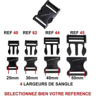 Fermoirs noirs Cao - 50 mm à dégagement rapide Fermoirs noirs Cao - 50 mm à dégagement rapide
