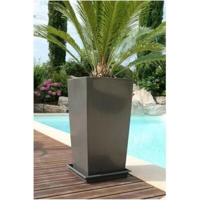 Macetero Riviera Nuance Gris Cuadrado - 29x29x52cm Macetero Riviera Nuance Gris Cuadrado - 29x29x52cm