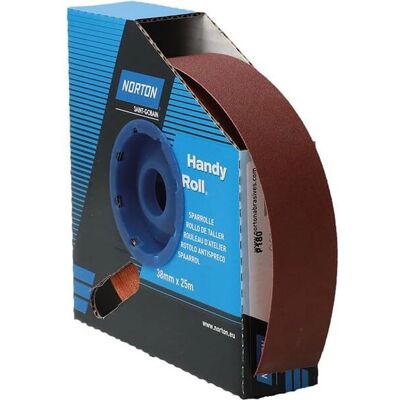 Norton R222 Schleifmittel-Rolle - 38mm x 25m - P180 Norton R222 Schleifmittel-Rolle - 38mm x 25m - P180