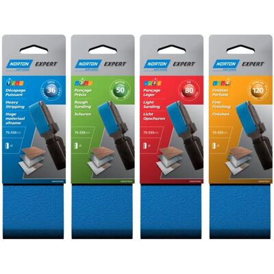 Ceinture abrasive Norton Blue Tech - Réversible, Finition fine - Bandes abrasives - Publicité Ceinture abrasive Norton Blue Tech - Réversible, Finition fine - Bandes abrasives - Publicité