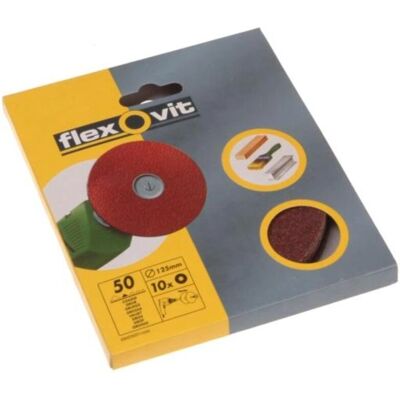 Flexovit 63642526383 Drill Mountable Discs - 125mm Fine - Pack of 10 Flexovit 63642526383 Drill Mountable Discs - 125mm Fine - Pack of 10