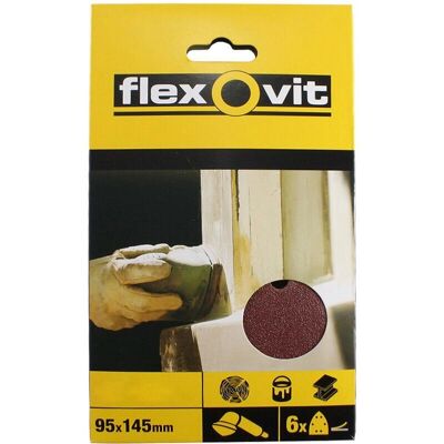 Flexovit Modelo FLV26408 - Hojas de Lijado con Gancho y Bucle 95x145mm - Papel de lija Flexovit Modelo FLV26408 - Hojas de Lijado con Gancho y Bucle 95x145mm - Papel de lija