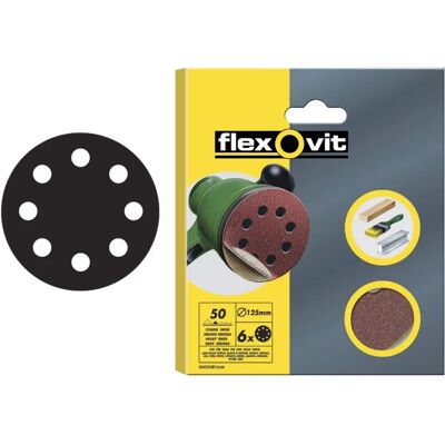 Flexovit 125mm Assorted Hook & Loop Sanding Discs - 25 pcs Flexovit 125mm Assorted Hook & Loop Sanding Discs - 25 pcs