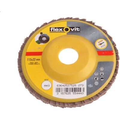 Flexovit 63642527525 Flap Disc for Angle Grinders - Metal, Wood, Paint Flexovit 63642527525 Flap Disc for Angle Grinders - Metal, Wood, Paint