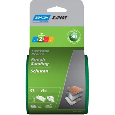 Norton Expert Schleifrollen - 80 Körnung, 93x5 m, Selbstklebend - Schleifrolle Norton Expert Schleifrollen - 80 Körnung, 93x5 m, Selbstklebend - Schleifrolle