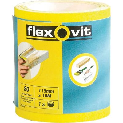Flexovit High Performance Sanding Roll - 115mm x 10m - Extra Coarse Flexovit High Performance Sanding Roll - 115mm x 10m - Extra Coarse