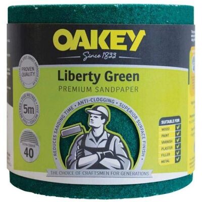 Oakey Liberty Green Sanding Roll - 115mm x 5m Coarse - Sanding Roll Oakey Liberty Green Sanding Roll - 115mm x 5m Coarse - Sanding Roll