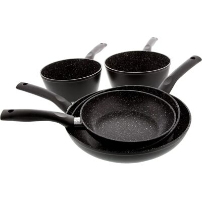 Pradel Excellence Kochgeschirr-Set - Geschmiedetes Aluminium, Schwarz, 5 stk Pradel Excellence Kochgeschirr-Set - Geschmiedetes Aluminium, Schwarz, 5 stk