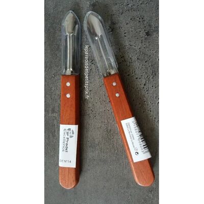 Éplucheur Pradel Excellence - 16cm, Double lame, Poignée en bois - Publicité Éplucheur Pradel Excellence - 16cm, Double lame, Poignée en bois - Publicité