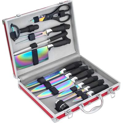 Ensemble de 12 couteaux Pradel Excellence avec revêtement en titane - Outils de cuisine - Publicité Ensemble de 12 couteaux Pradel Excellence avec revêtement en titane - Outils de cuisine - Publicité