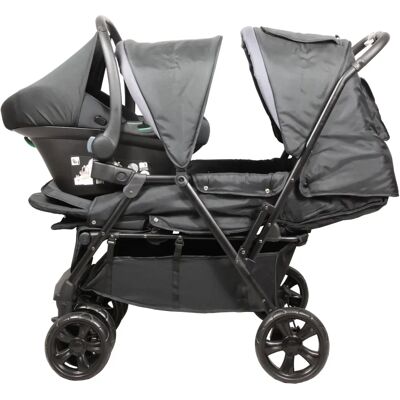 Poussette Bambisol Noire - Supporte 15kg, dès 1 mois Poussette Bambisol Noire - Supporte 15kg, dès 1 mois