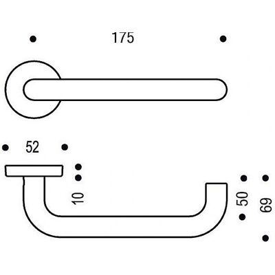 Poignée de Porte Longue en Acier Inoxydable - PMR - 175mm Poignée de Porte Longue en Acier Inoxydable - PMR - 175mm