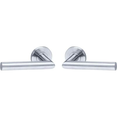 VACHETTE Stainless Steel Door Handle Set - Round Rosette 53mm - 125mm Length VACHETTE Stainless Steel Door Handle Set - Round Rosette 53mm - 125mm Length