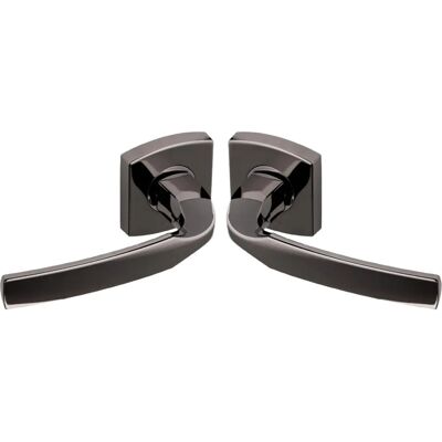 Poignée de porte en aluminium noir VACHETTE - Rosace carrée - Style classique - Publicité Poignée de porte en aluminium noir VACHETTE - Rosace carrée - Style classique - Publicité