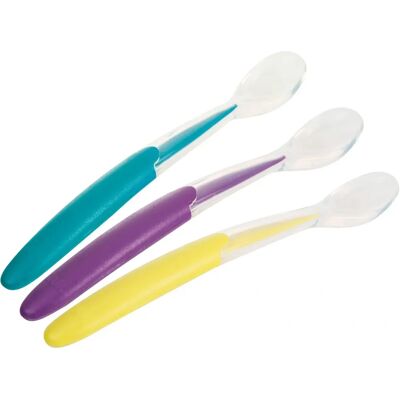 NUK Easy Learning 3 Cuillères Douces Silicone - 4 Mois et + NUK Easy Learning 3 Cuillères Douces Silicone - 4 Mois et +