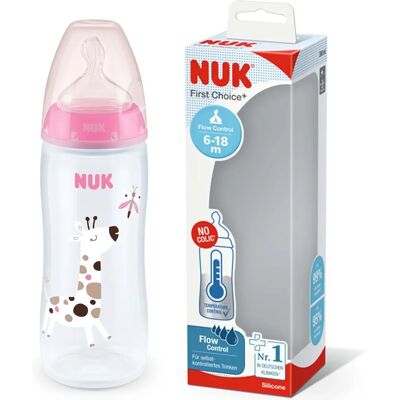 Biberon NUK First Choice+ avec Contrôle de Température - 360 Ml - 6-18 Mois - Publicité Biberon NUK First Choice+ avec Contrôle de Température - 360 Ml - 6-18 Mois - Publicité