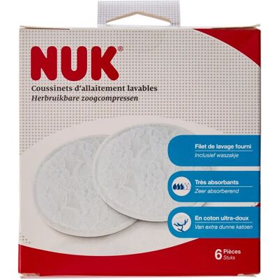 Cuscinetti di allattamento lavabili NUK - Alta assorbenza, anti-fuga, riutilizzabili Cuscinetti di allattamento lavabili NUK - Alta assorbenza, anti-fuga, riutilizzabili