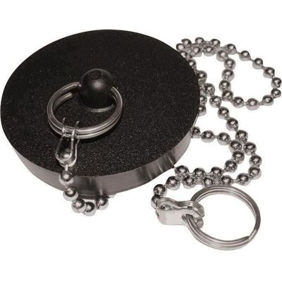 Bouchon de lavabo en laiton Boutte - Noir - 40mm - Avec chaîne Bouchon de lavabo en laiton Boutte - Noir - 40mm - Avec chaîne