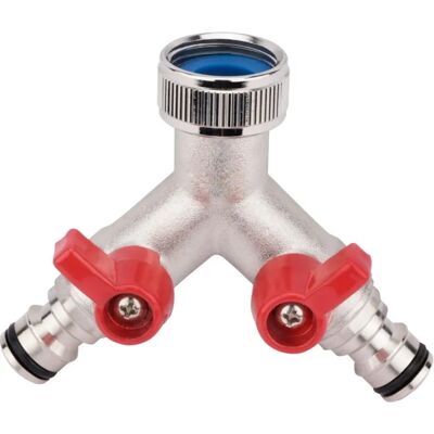 Boutt 2171512 Rjmn - Conector de Grifo Níquel con 2 Válvulas Boutt 2171512 Rjmn - Conector de Grifo Níquel con 2 Válvulas