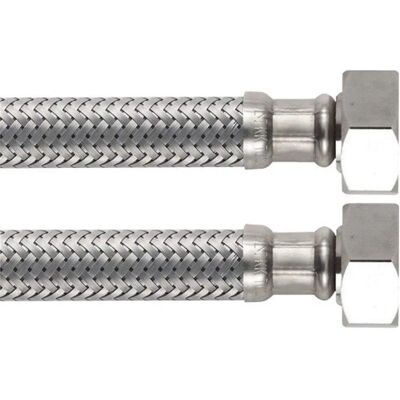 Tubo Flessibile Doppio Femmina BOUTTE - 50cm - Cromo Tubo Flessibile Doppio Femmina BOUTTE - 50cm - Cromo