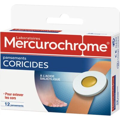 Mercurochrome Modèle - Bandages Coricide - Bandages - Publicité Mercurochrome Modèle - Bandages Coricide - Bandages - Publicité
