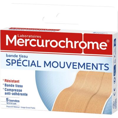 Mercurochrome Modell 10x6cm Spezialbewegung Stoffbinde - Erste Hilfe Mercurochrome Modell 10x6cm Spezialbewegung Stoffbinde - Erste Hilfe