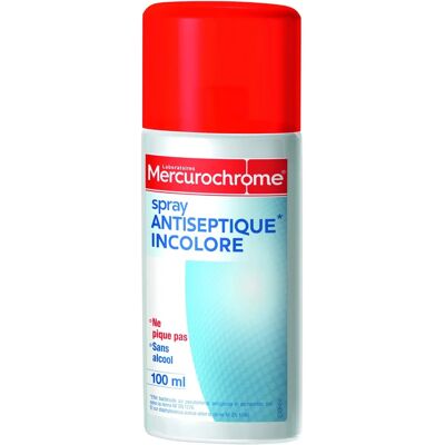 Mercurochrome 100ml Spray Antiseptique Incolore - Publicité Mercurochrome 100ml Spray Antiseptique Incolore - Publicité