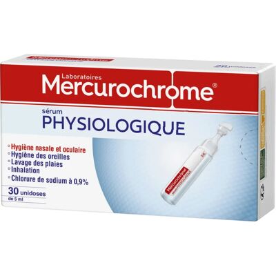 Sérum physiologique Mercurochrome - 30 unidoses - Publicité Sérum physiologique Mercurochrome - 30 unidoses - Publicité